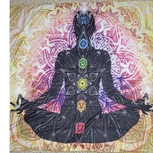 Chakra Tapestry Colorful Peaceful Yoga Meditation Decor 51x56.5 inches